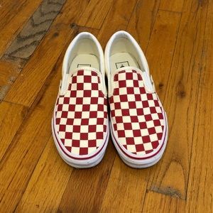 Red checkerboard vans